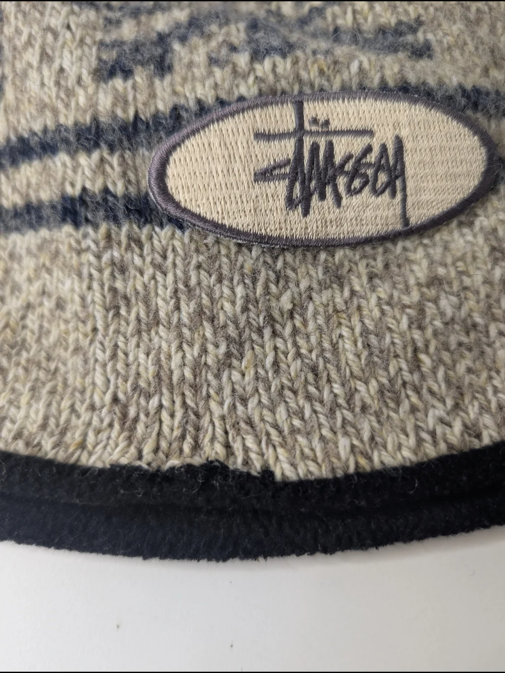 Stussy Vintage 90's Fair Isle Snowflake Knit Beanie Hat